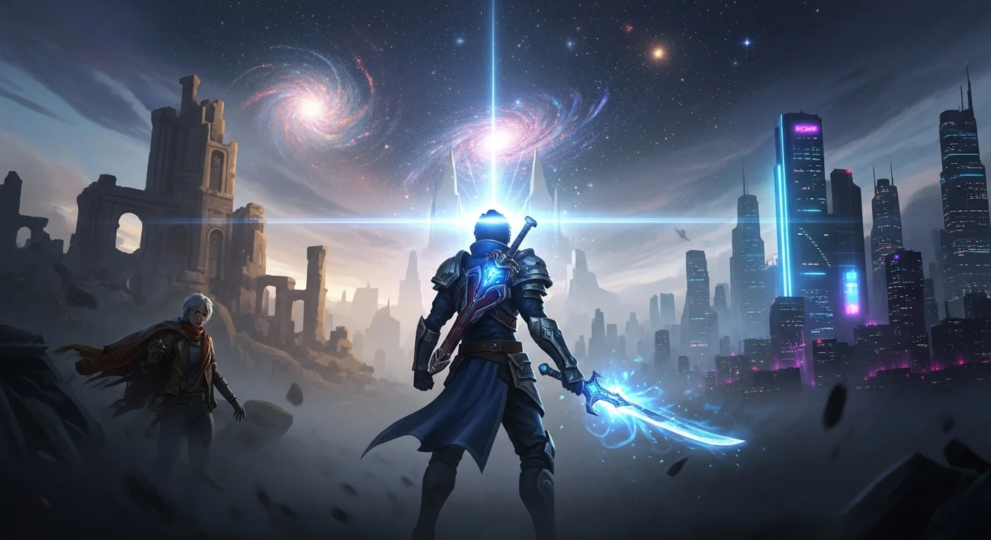 Collage of video game landscapes and character art